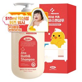 [Paul Medison] Kids Ato Bath&Shampoo _ Baby Powder Scent _ 510ml/ 17.24Fl.oz, Baby Shampoo and Bath, PH Balanced, Harmful Ingredients-Free _ Made in Korea